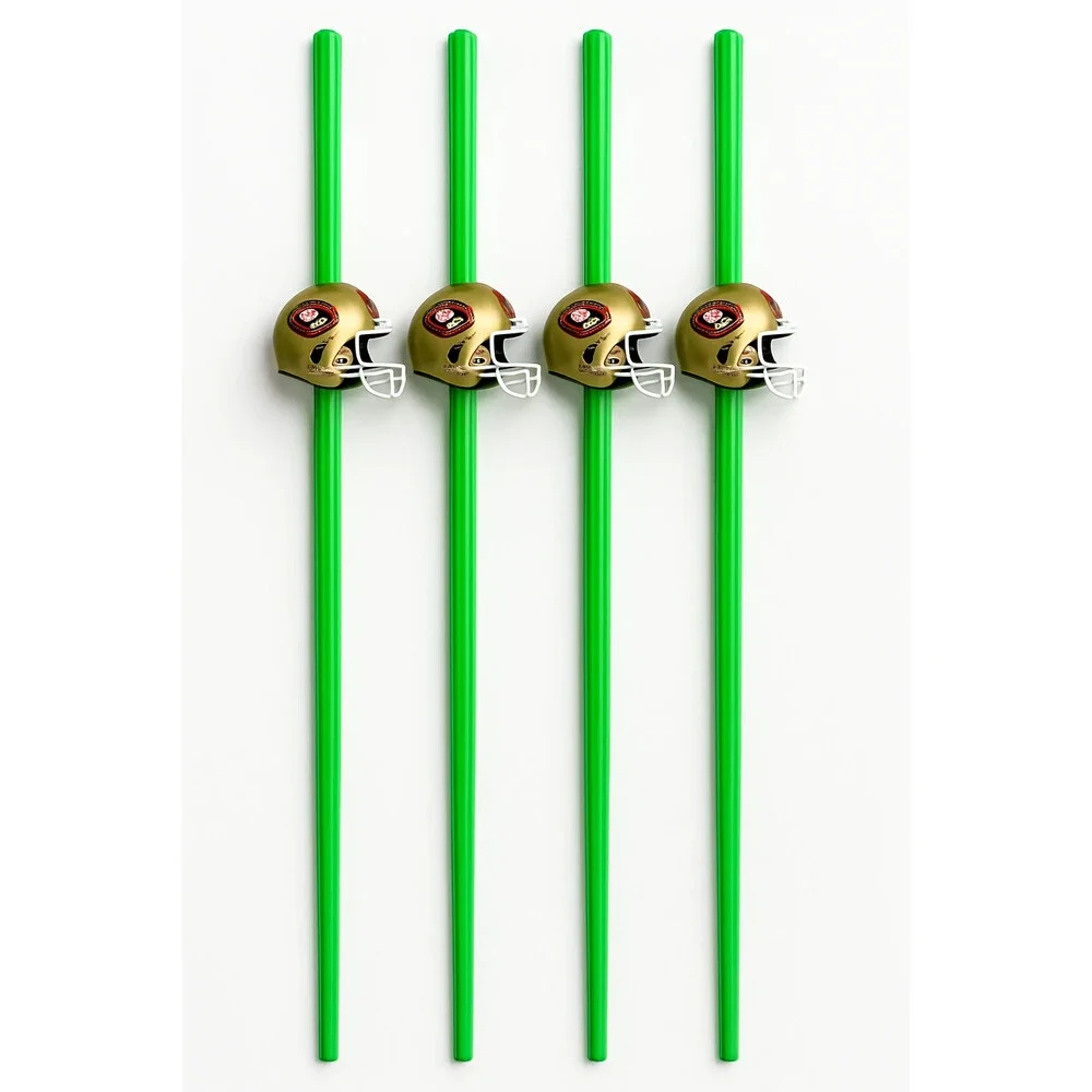 4x San Francisco 49ers Party Drinking Straws Helmet 12